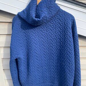 Women's Gap Size Medium Blue Cowl-neck Quilted Sweatshirt